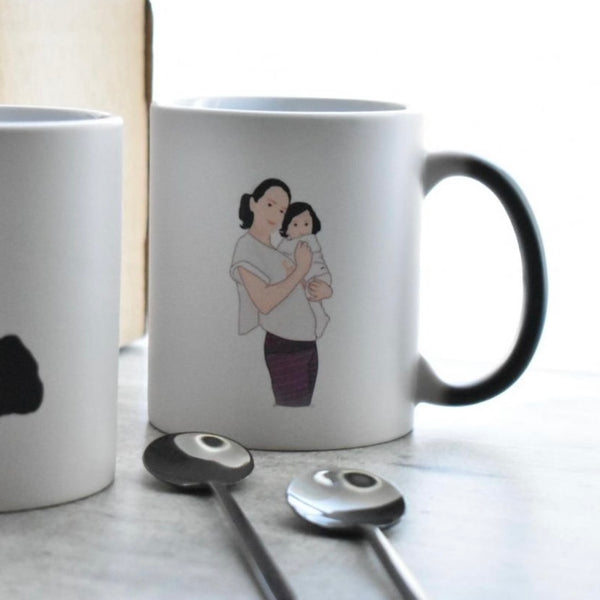 Ilustración digital en taza