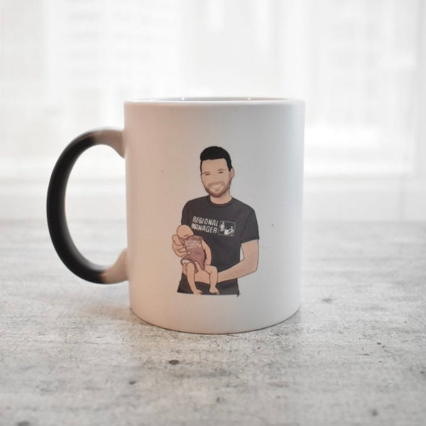 Ilustración digital en taza