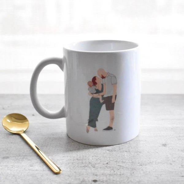 Ilustración digital en taza