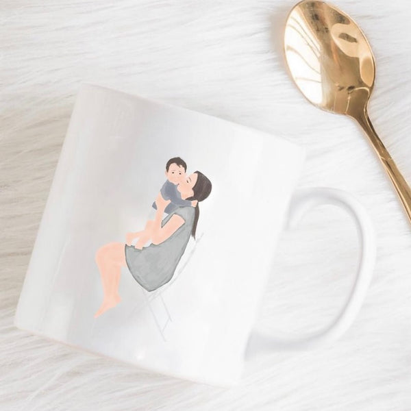 Ilustración digital en taza